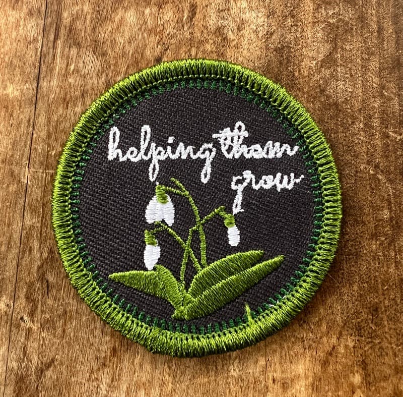 helping them grow embroidered patch