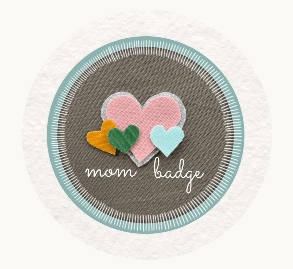 The mom badge as it appears in the app